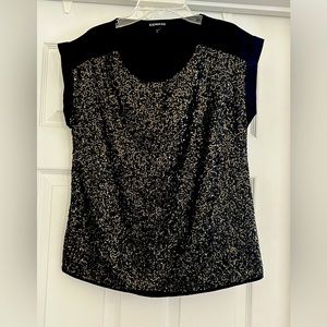 Express gold and black sequins shirt size xs
